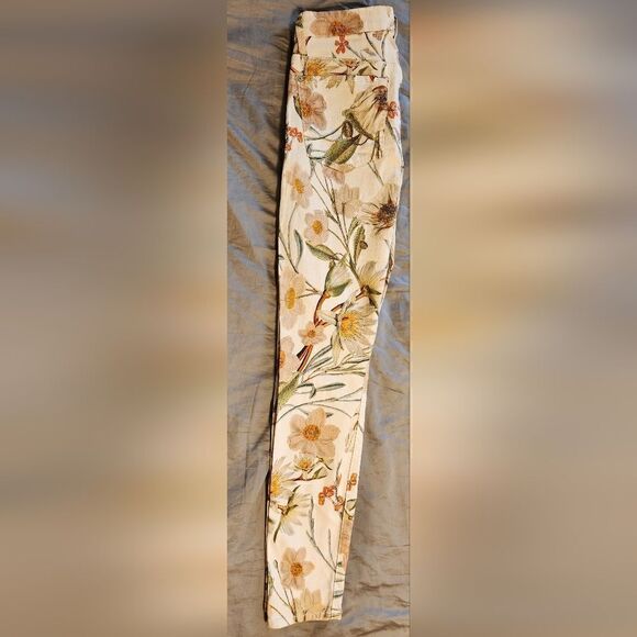 7 For All Mankind Floral Print Ankle Skinny Jeans size 28 - Picture 2 of 10
